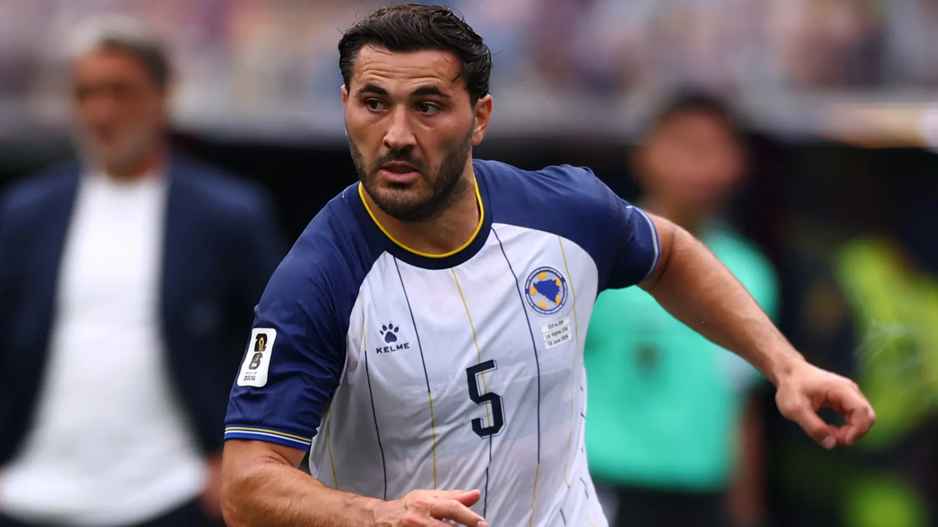 Sead Kolasinac of Bosnia and Herzegovina during the FIFA World Cup 2026 Group B match (Source: Dean Mouhtaropoulos/Getty Images)