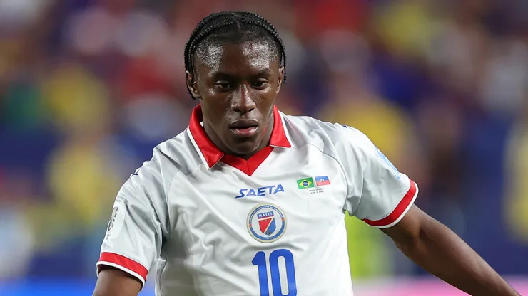 Jean-Ricner Bellegarde #10 of Haiti during the FIFA World Cup 2026 Group C match.