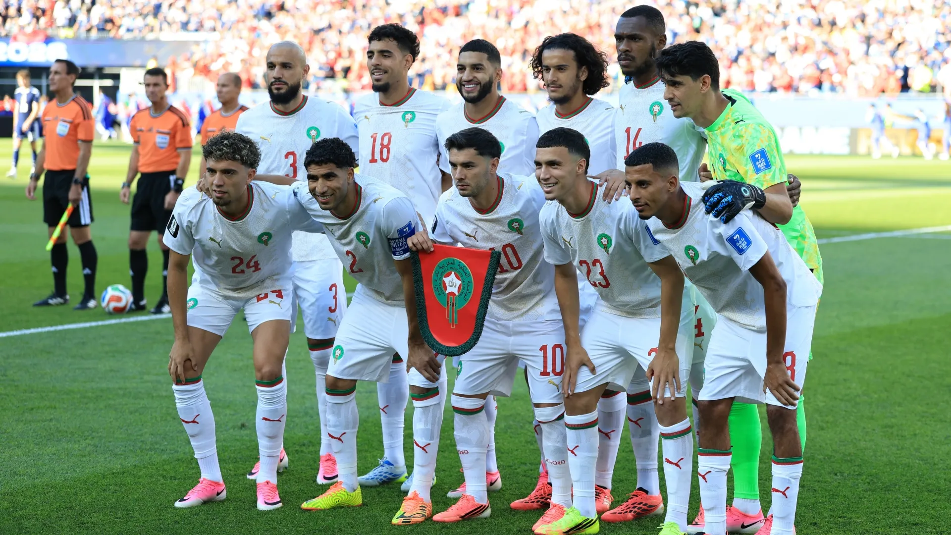 Players of Morocco pose for a team photograph at the FIFA World Cup 2026 Group C match (Source: Buda Mendes/Getty Images)