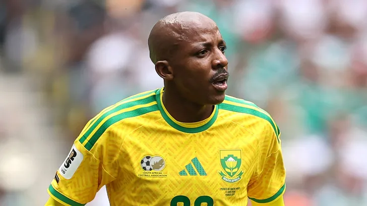 Khuliso Mudau #20 of South Africa in action during the FIFA World Cup 2026 Group A match.