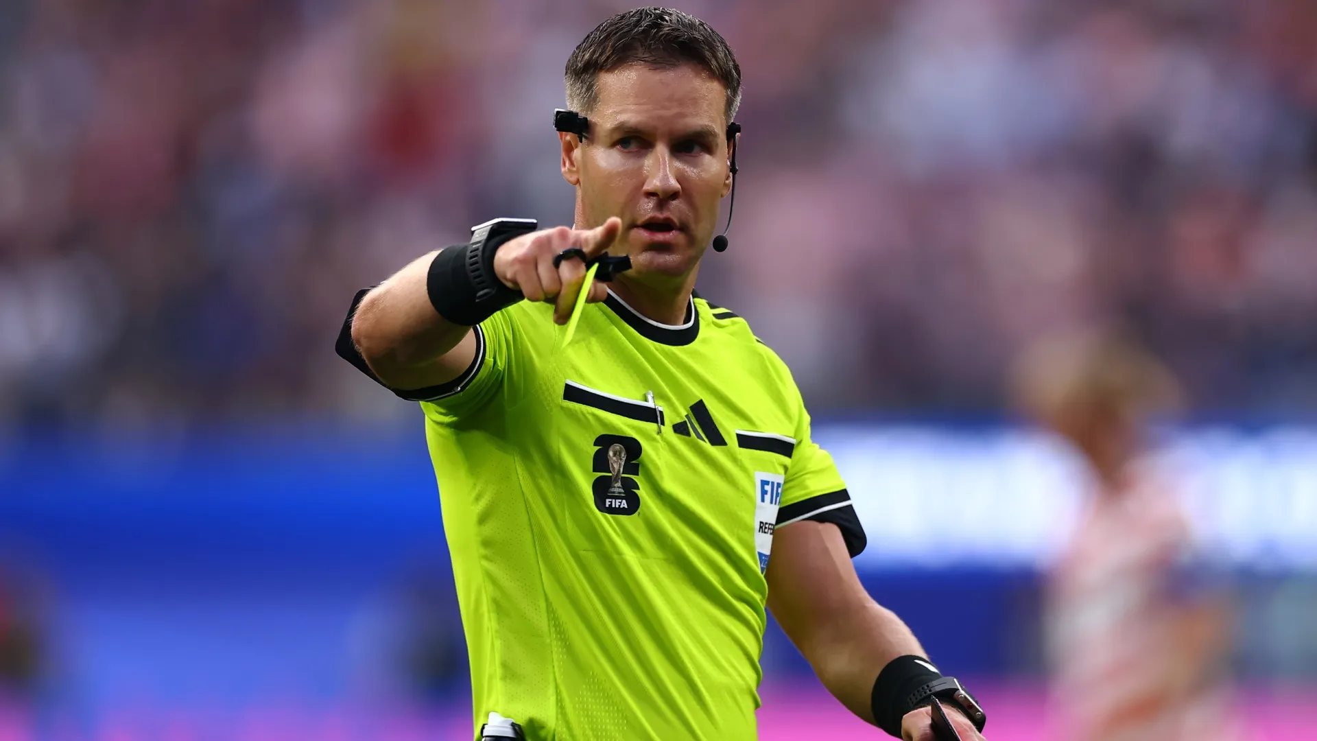 Danny Makkelie during the FIFA World Cup 2026 Group D match (Source: Dean Mouhtaropoulos/Getty Images)