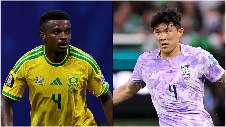 Teboho Mokoena of South Africa and Min-Jae Kim of South Korea.