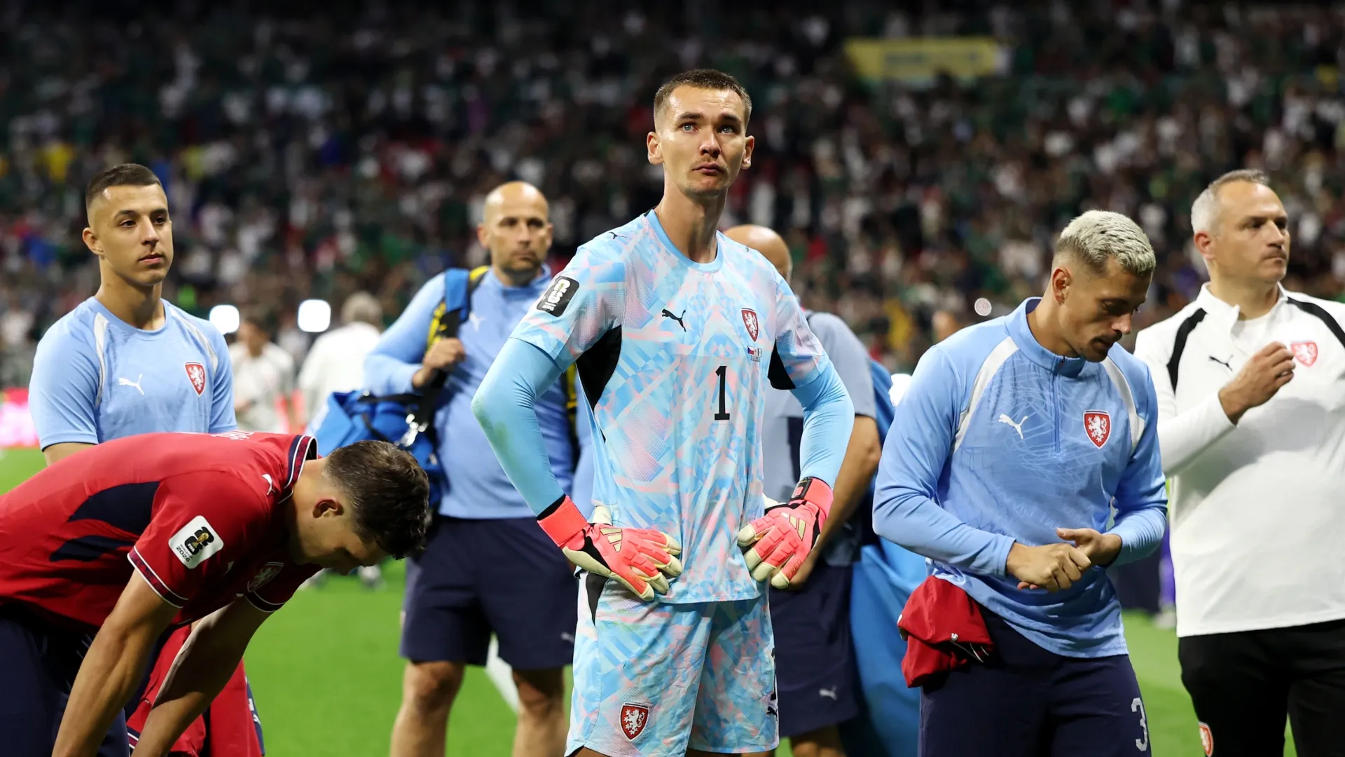 Czechia players absolutely gutted after the elimination.