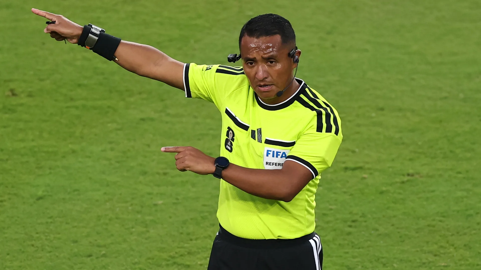Ivan Barton makes a decision during the FIFA World Cup 2026 Group D match (Source: Stu Forster/Getty Images)