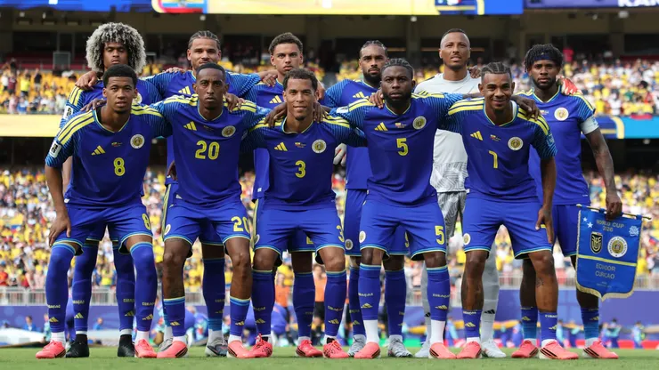 Curacao players pose for a team photograph before the FIFA World Cup 2026 Group E match
