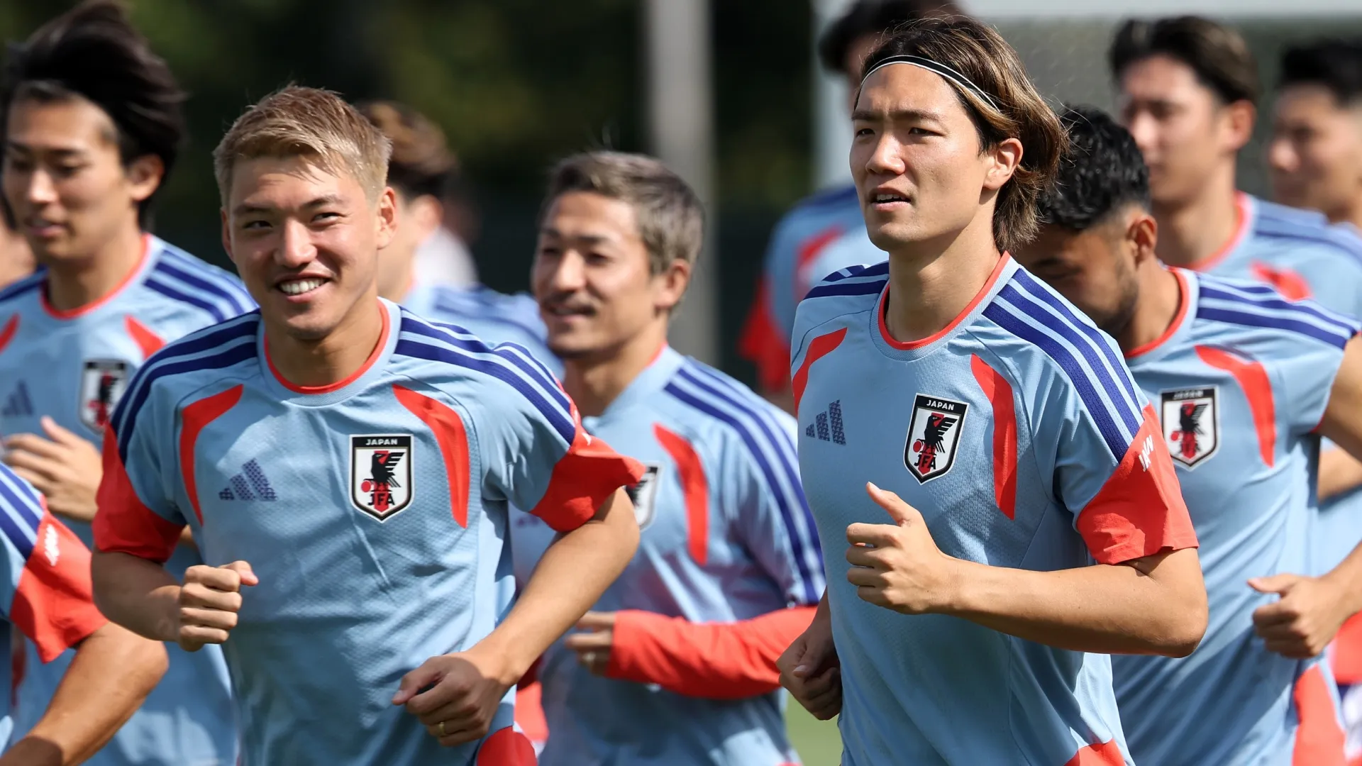 Ritsu Doan and Kou Itakura during training session one day ahead of the FIFA World Cup 2026 Group F match (Source: Stacy Revere/Getty Images)