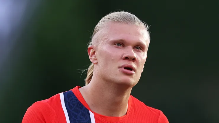 Erling Haaland #9 of Norway at Boston Stadium.