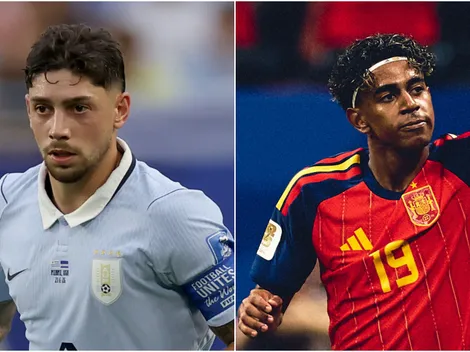 Who is the referee for Uruguay vs Spain today?