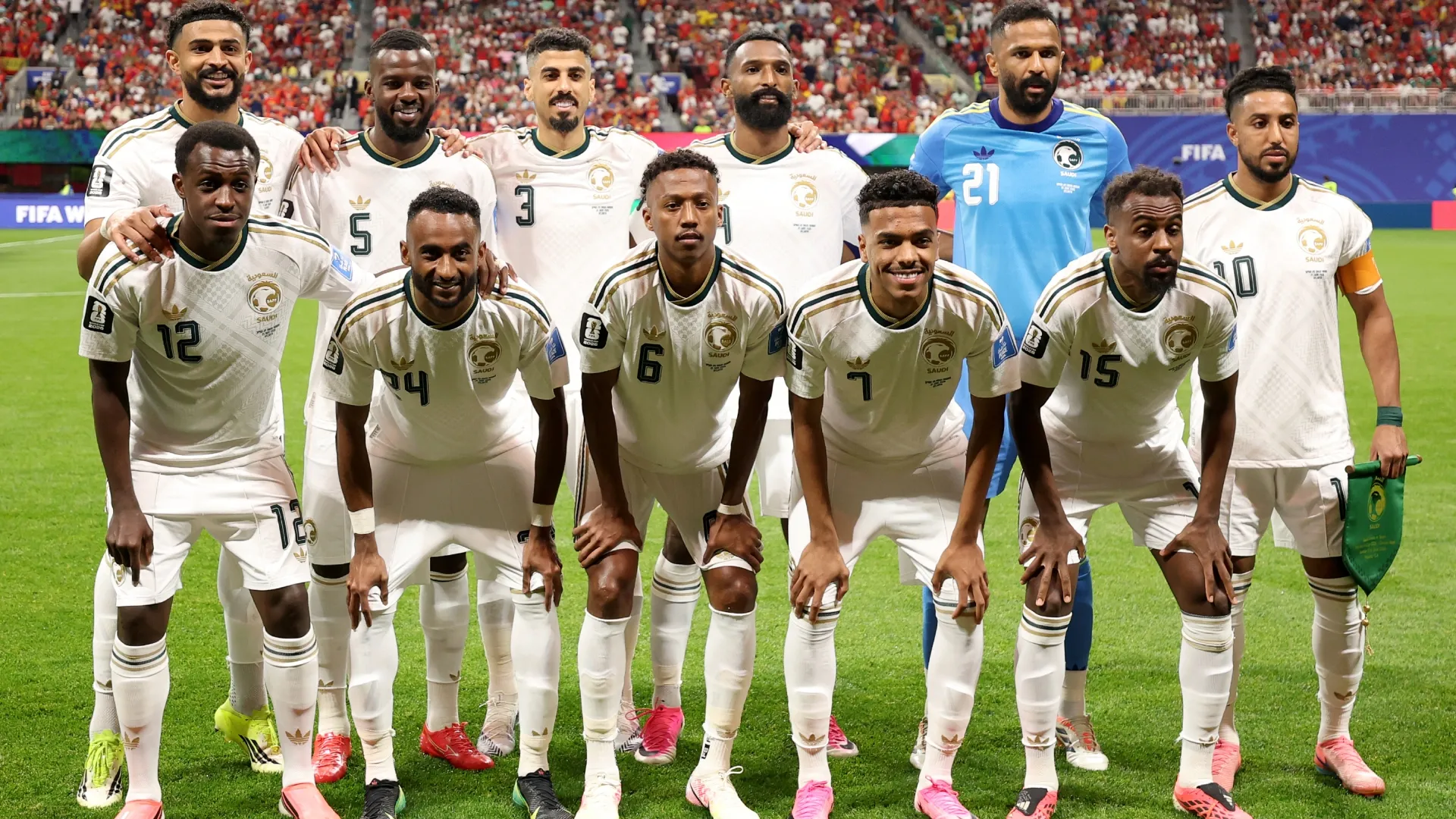Players of Saudi Arabia pose for a team photograph. Justin Setterfield/Getty Images