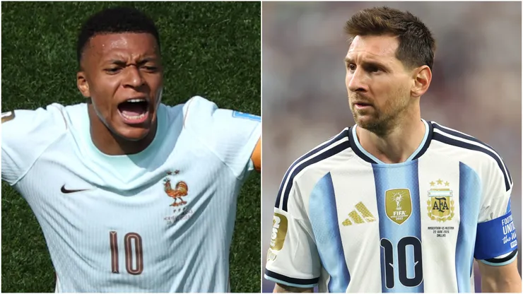 Kylian Mbappe of France and Lionel Messi of Argentina.