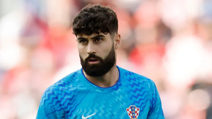 Josko Gvardiol #4 of Croatia looks on during the FIFA World Cup 2026 Group L match.