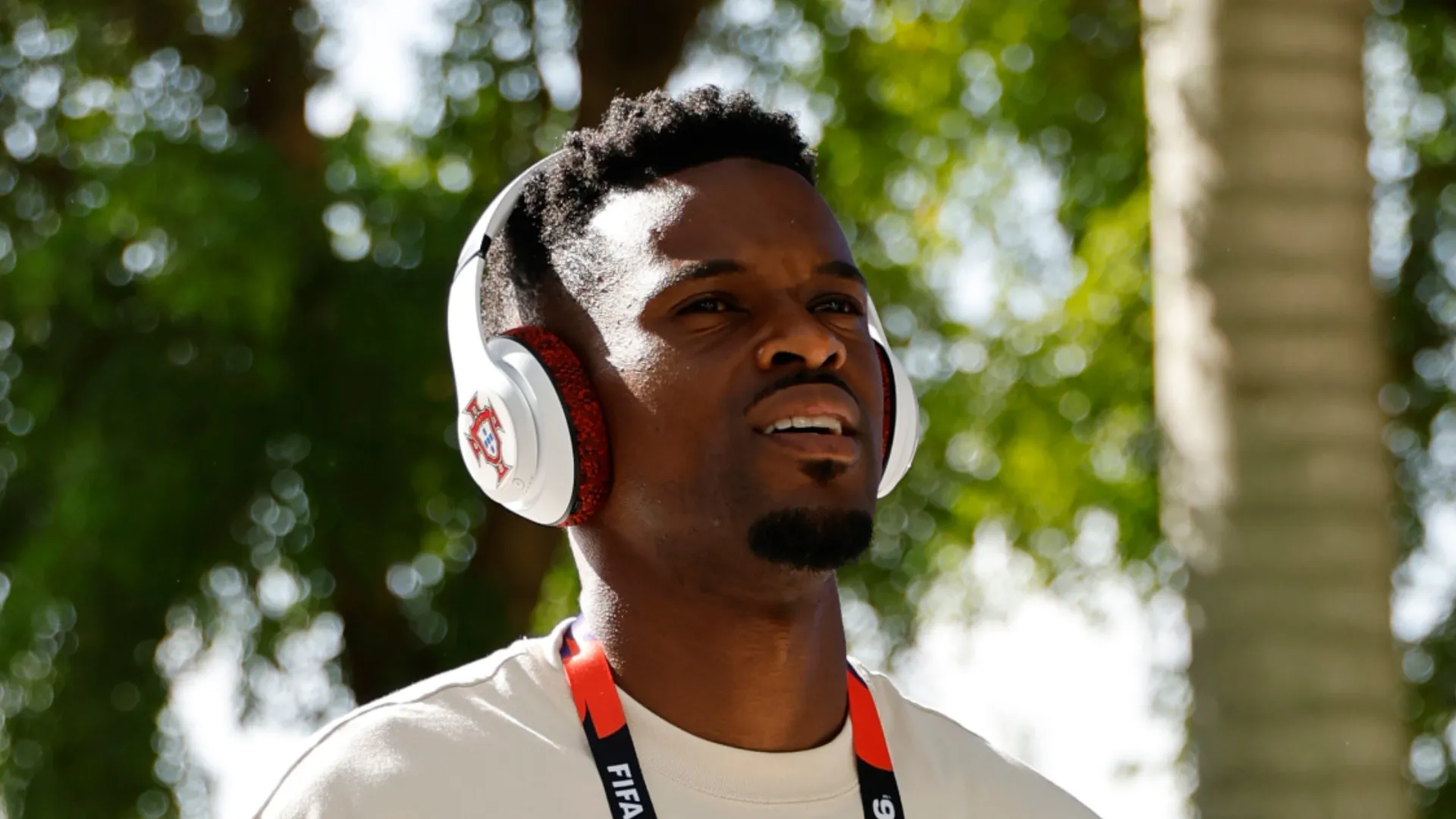 Nelson Semedo arrives at Miami Stadium.