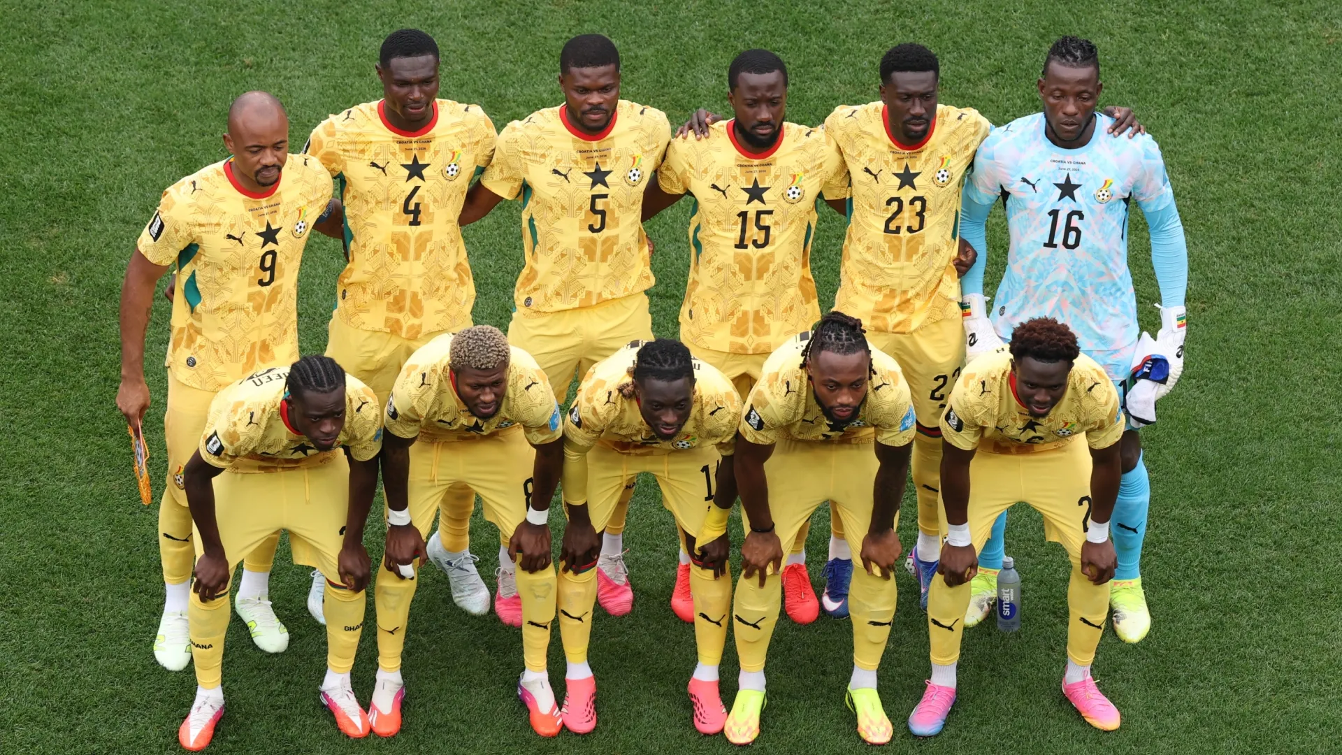 Players of Ghana pose for a team photograph.  Kevin C. Cox/Getty Images