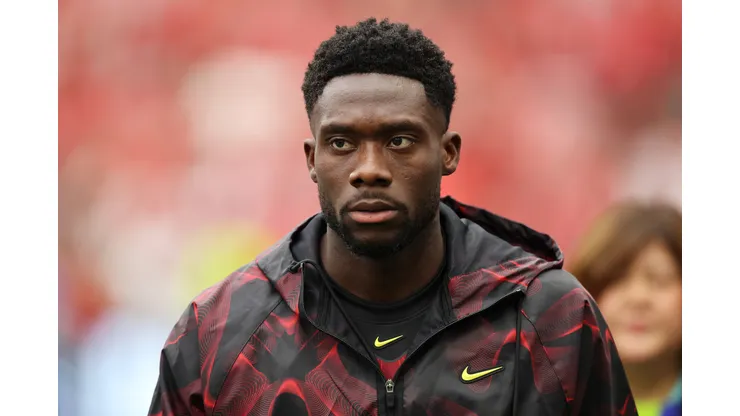 Alphonso Davies #19 of Canada is seen before the FIFA World Cup 2026 Group B match.