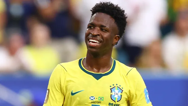 Vinicius Junior #7 of Brazil looks on during the FIFA World Cup 2026 Group C match.