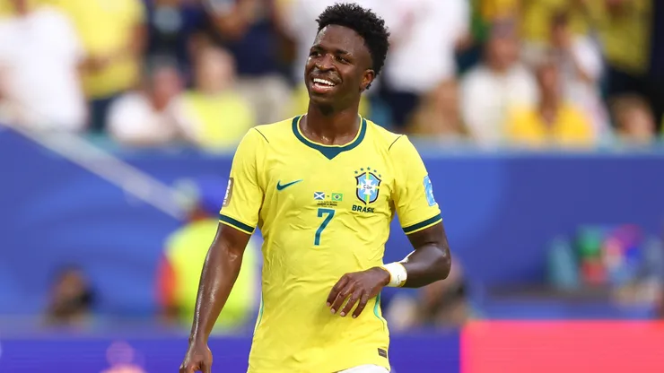 Vinicius Junior #7 of Brazil looks on during the FIFA World Cup 2026 Group C match