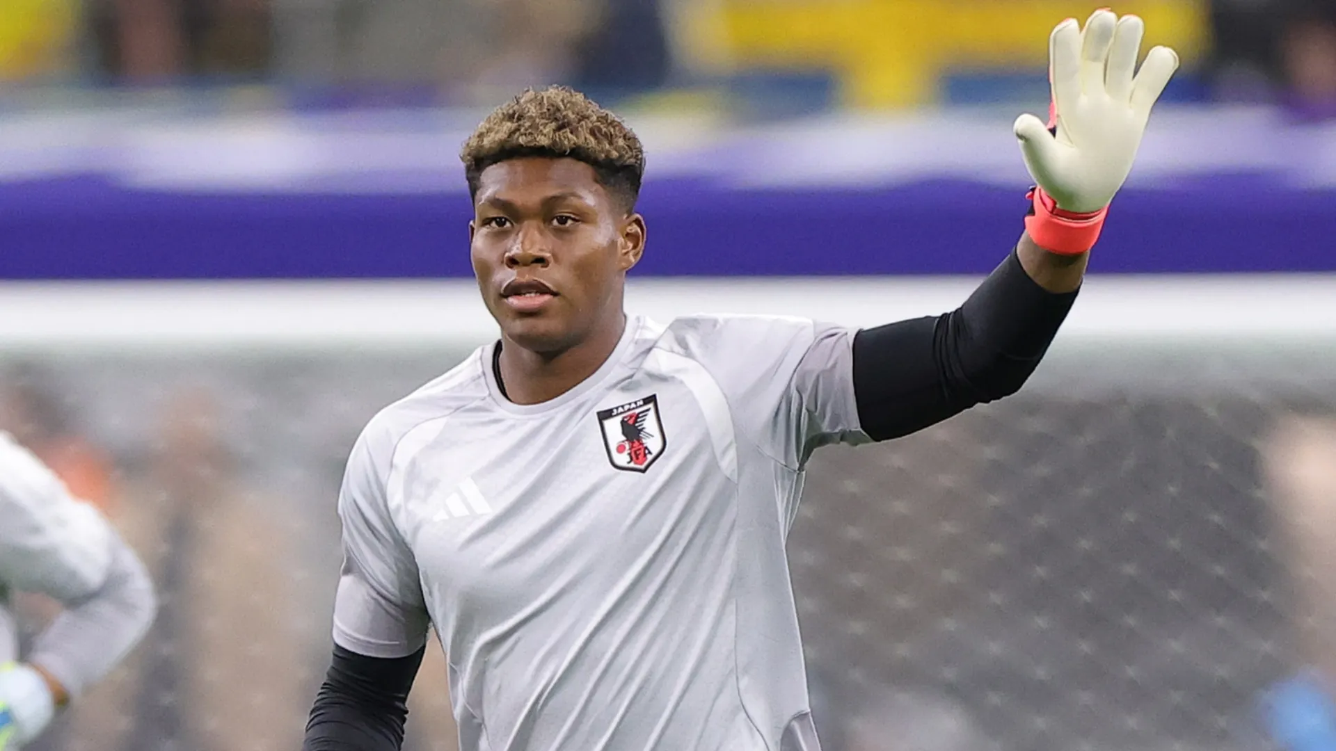 Zion Suzuki #1 of Japan during the warm up before the FIFA World Cup 2026 Group F match (Source: Alex Slitz/Getty Images)