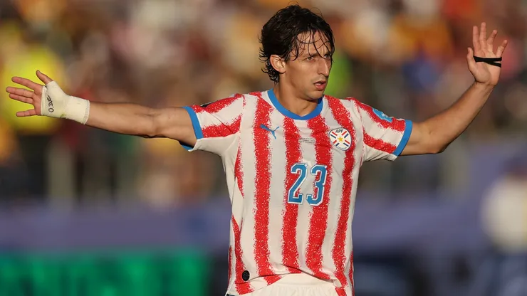 Paraguay player Matias Galarza reacts during the FIFA World Cup 2026 Group D match