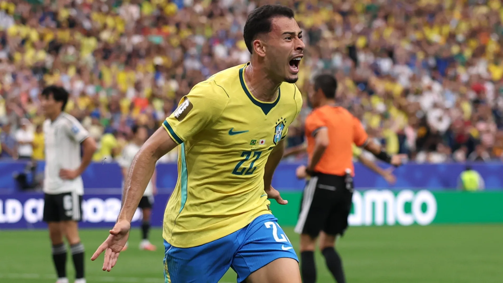 Martinelli wins it for Brazil at the dying minutes.