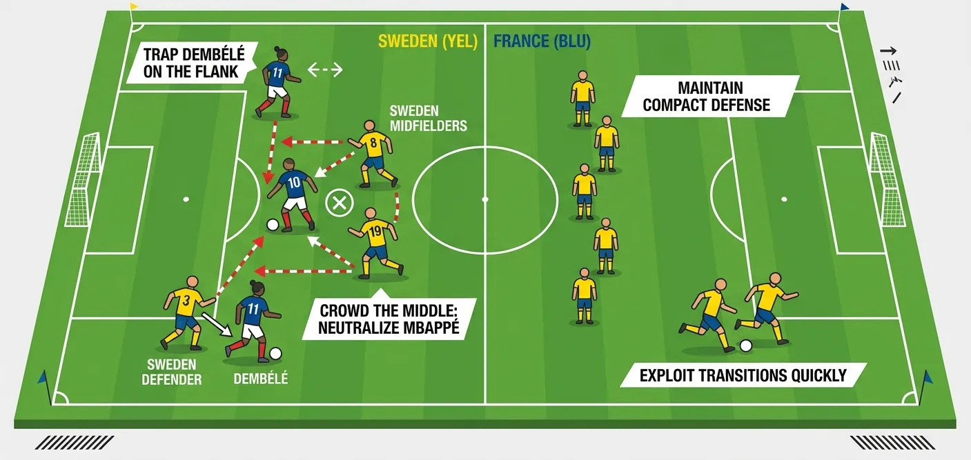 Proposed strategy for Sweden to play against France (Infographic made by Gemini AI)