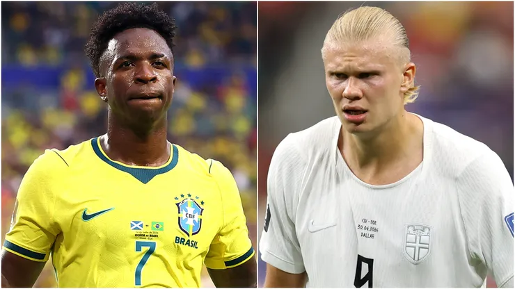 Vinicius of Brazil (left) and Earling Haaland of Norway