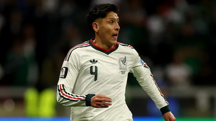 Edson Alvarez #4 of Mexico runs with the ball.
