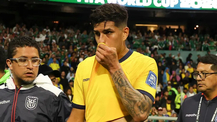 Piero Hincapie #3 of Ecuador after being sent off vs Mexico.