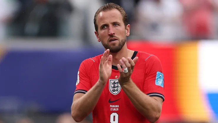 Harry Kane #9 of England gesture during the FIFA World Cup 2026 Group L match.