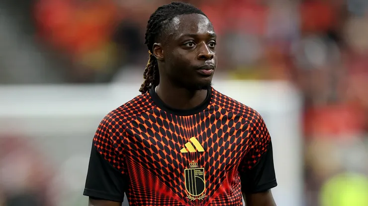 Jeremy Doku #11 of Belgium before the FIFA World Cup 2026 Group G match