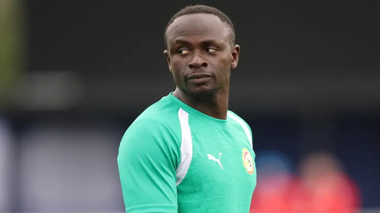 Sadio Mane #10 of Senegal trains during the Senegal training session.