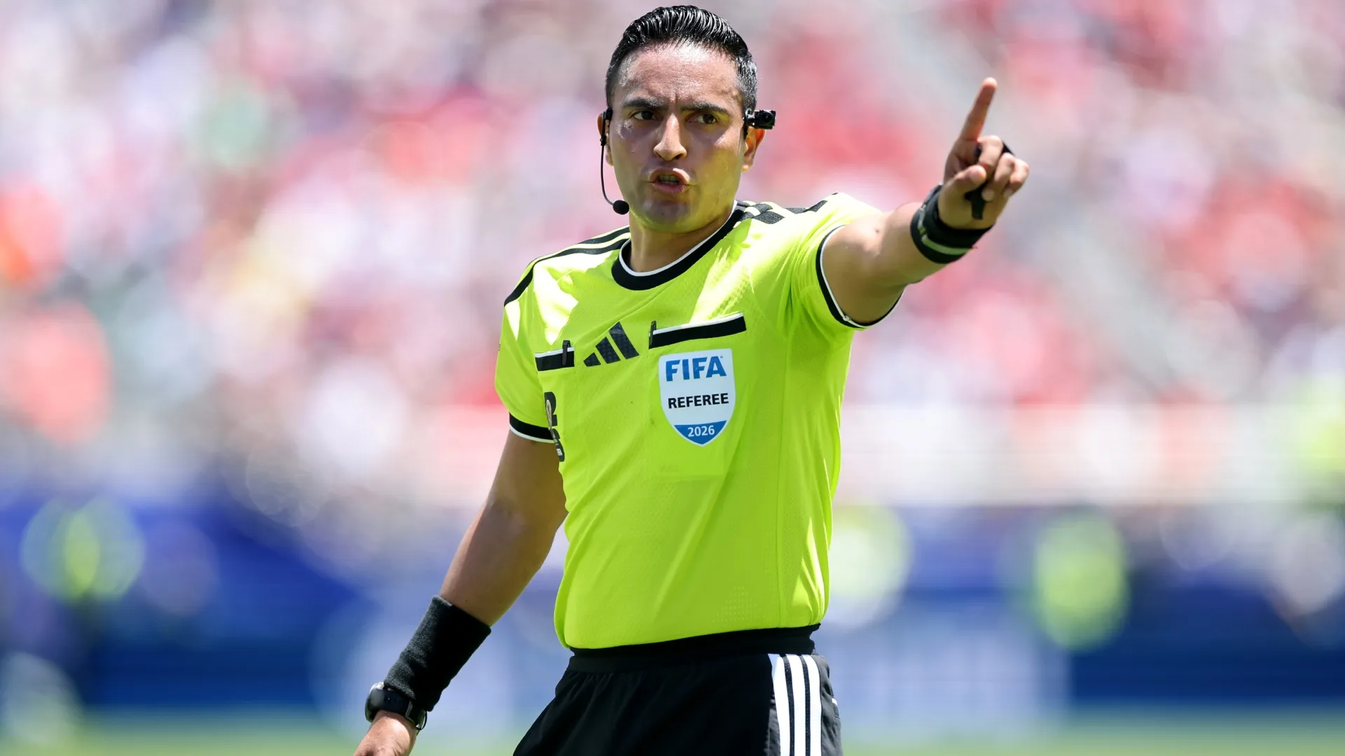 Said Martinez makes a call during the FIFA World Cup 2026 Group B match (Source: Alex Grimm/Getty Images)