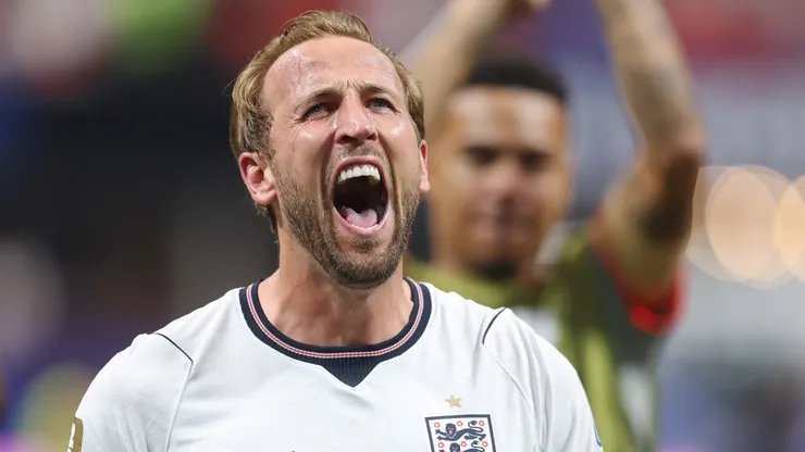 Harry Kane #9 of England celebrates after the FIFA World Cup 2026 Round Of 32 match.