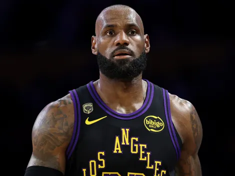 LeBron James reacts to Folarin Balogun doing his celebration
