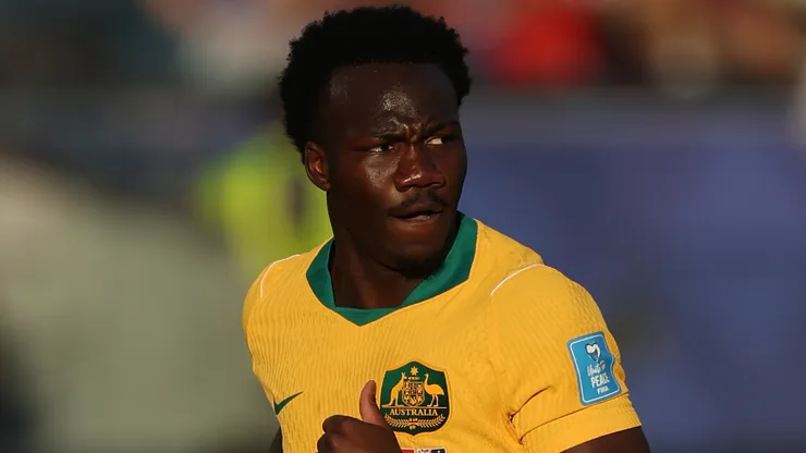 Australia player Nestory Irankunda in action.