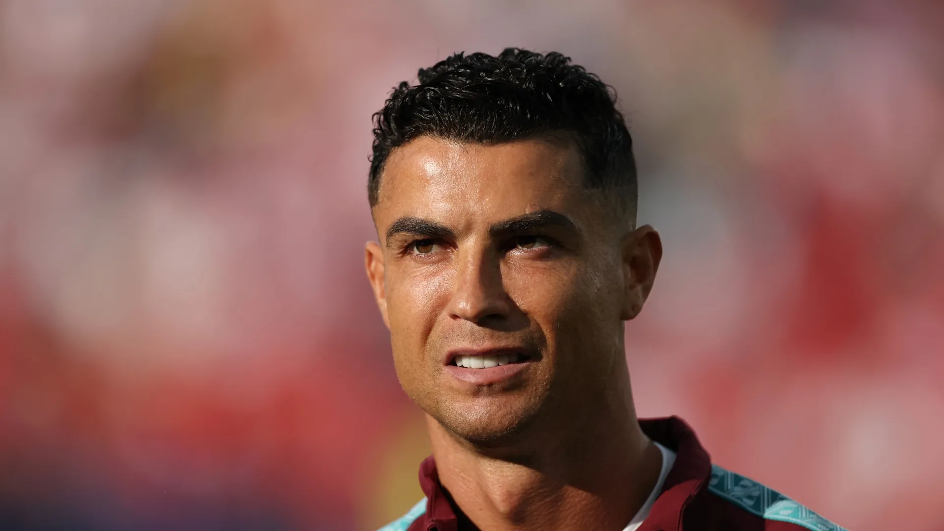 Cristiano Ronaldo #7 of Portugal looks on before the FIFA World Cup 2026 Round of 32 match between Portugal and Croatia at Toronto Stadium on July 02, 2026 in Toronto, Ontario.
