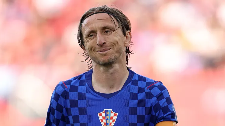 Luka Modric #10 of Croatia looks on.