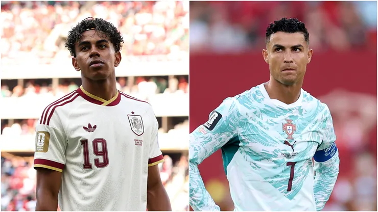 Lamine Yamal (left) and Cristiano Ronaldo.