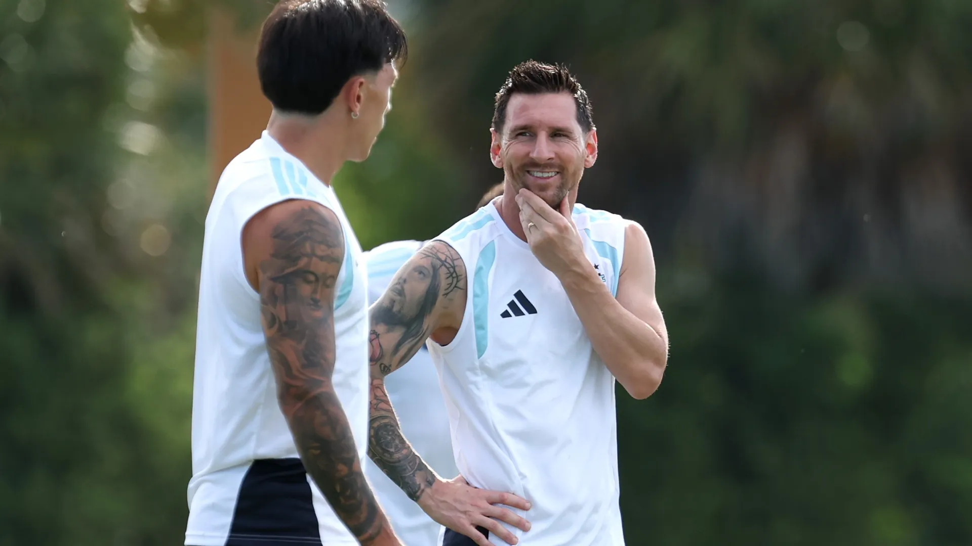 Lionel Messi during the training session ahead of the FIFA World Cup 2026 Round of 32 match (Source: Leonardo Fernandez/Getty Images)