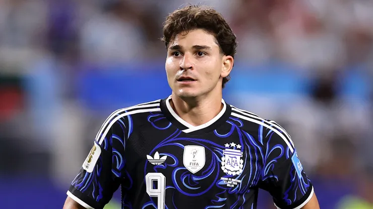 Julian Alvarez #9 of Argentina in action during the FIFA World Cup 2026 Group J match.