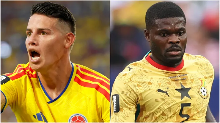 James Rodriguez of Colombia and Thomas Partey of Ghana.