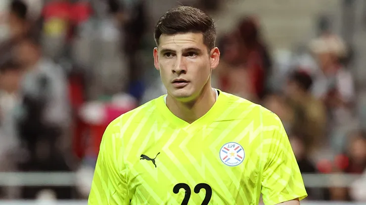 Orlando Gill of Paraguay in action during the international friendly.