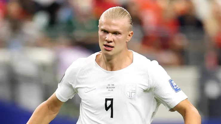 Erling Haaland #9 of Norway looks on during the FIFA World Cup 2026 Round Of 32 match.