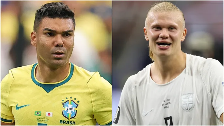Casemiro of Brazil and Erling Haaland of Norway.