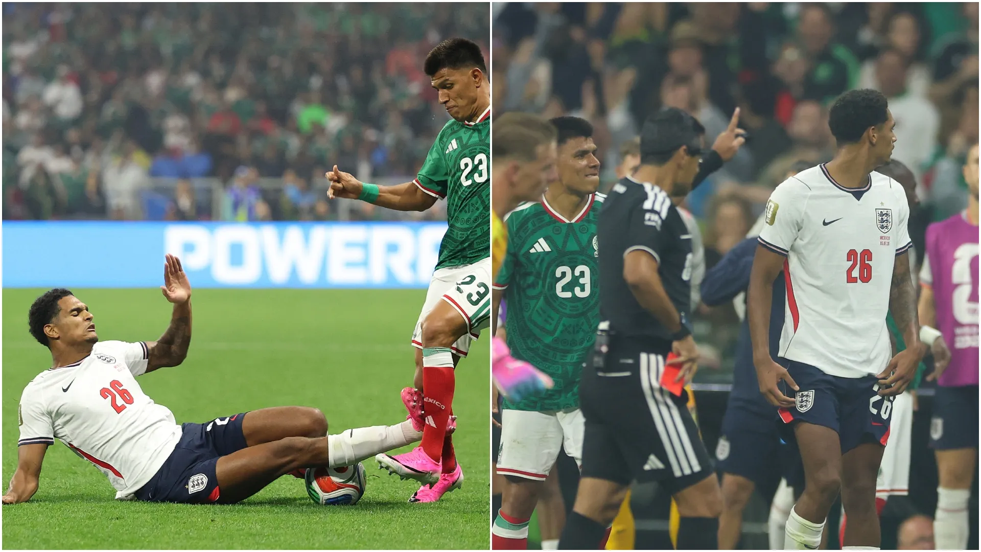Quansah’s tackle for which he was sent off versus Mexico.