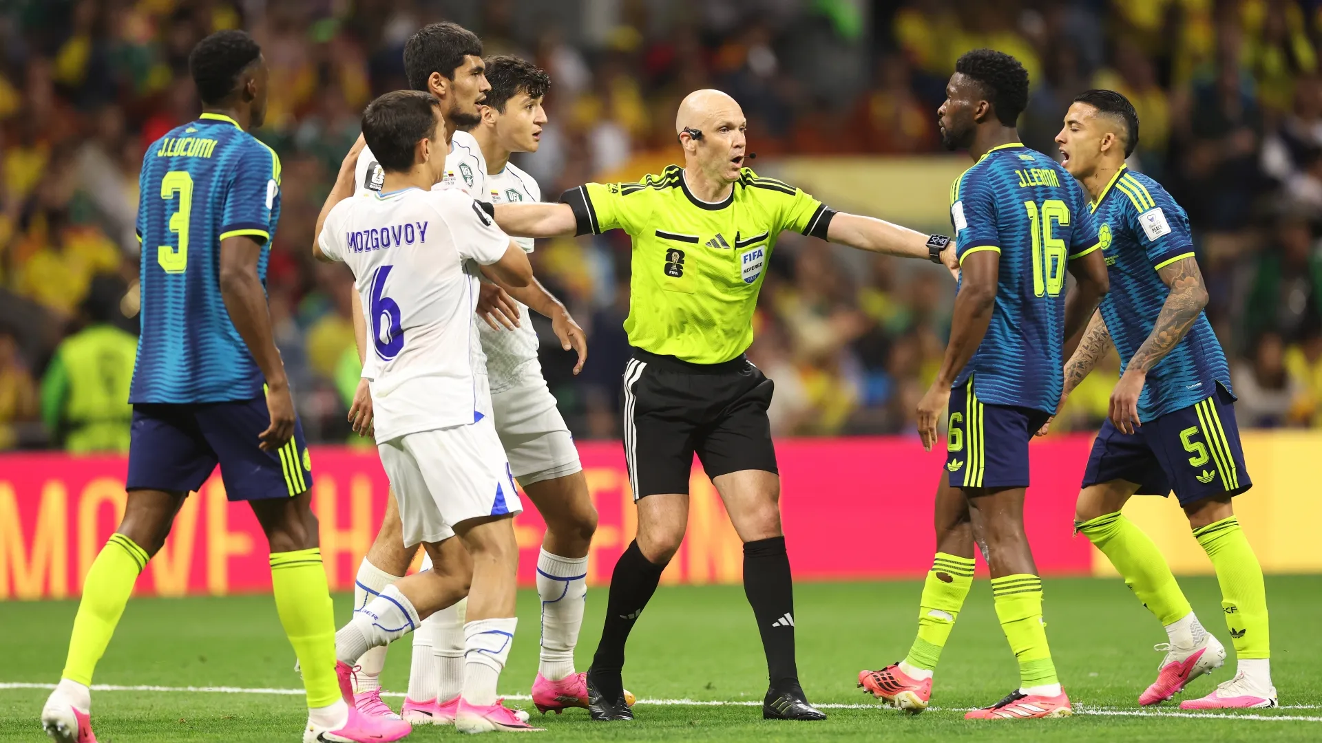 Taylor during the Uzbekistan vs Colombia match