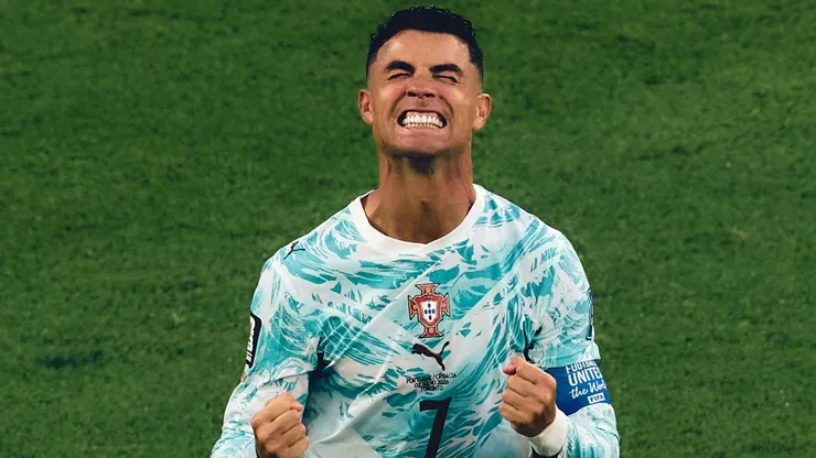 Cristiano Ronaldo #7 of Portugal reacts during the FIFA World Cup 2026 Round of 32 match.