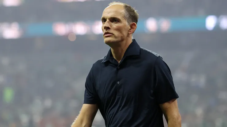 Thomas Tuchel, Manager of England, looks on.