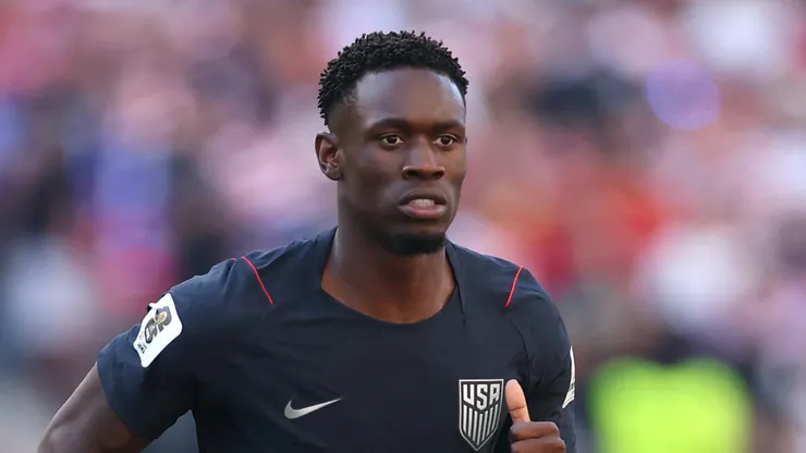 Folarin Balogun #20 of the United States against Belgium.