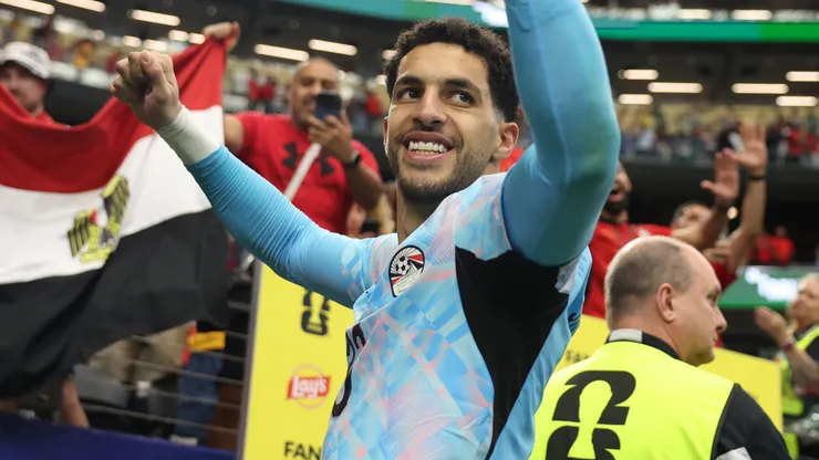 Mostafa Shoubir #23 of Egypt during the FIFA World Cup 2026 Round of 32 match