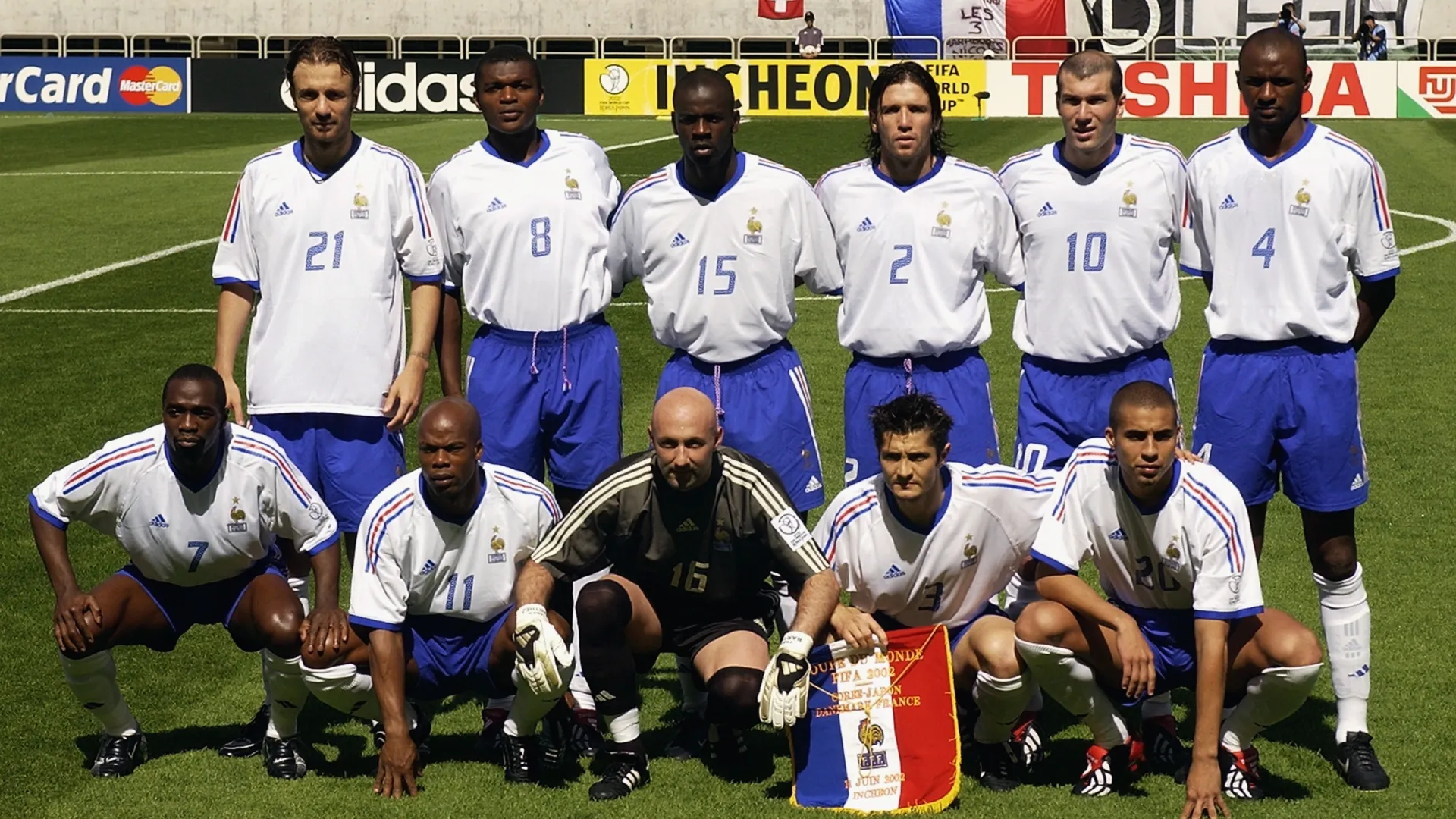 France team group taken before the FIFA World Cup Finals 2002 Group A match. Clive Brunskill/Getty Images